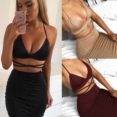 Fashion Women Bandage Bodycon Sleeveless Club Evening Party Short Mini Dress  Ladies Womens Sexy Dresses - Meyar