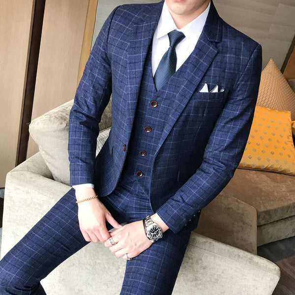 Wedding Dress Suit Three-piece Male Formal Business Casual Suits - Meyar