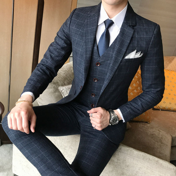 Wedding Dress Suit Three-piece Male Formal Business Casual Suits - Meyar