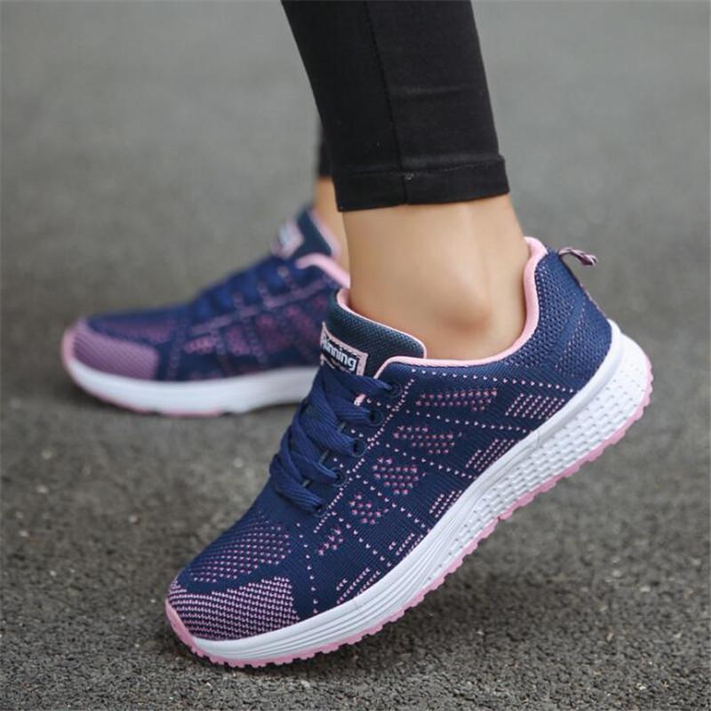 QIAOJINGREN Woman casual shoes Breathable 2018 Sneakers Women New Arrivals Fashion mesh sneakers shoes women size 35-44 - Meyar