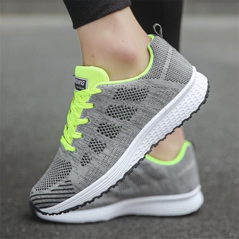 QIAOJINGREN Woman casual shoes Breathable 2018 Sneakers Women New Arrivals Fashion mesh sneakers shoes women size 35-44 - Meyar