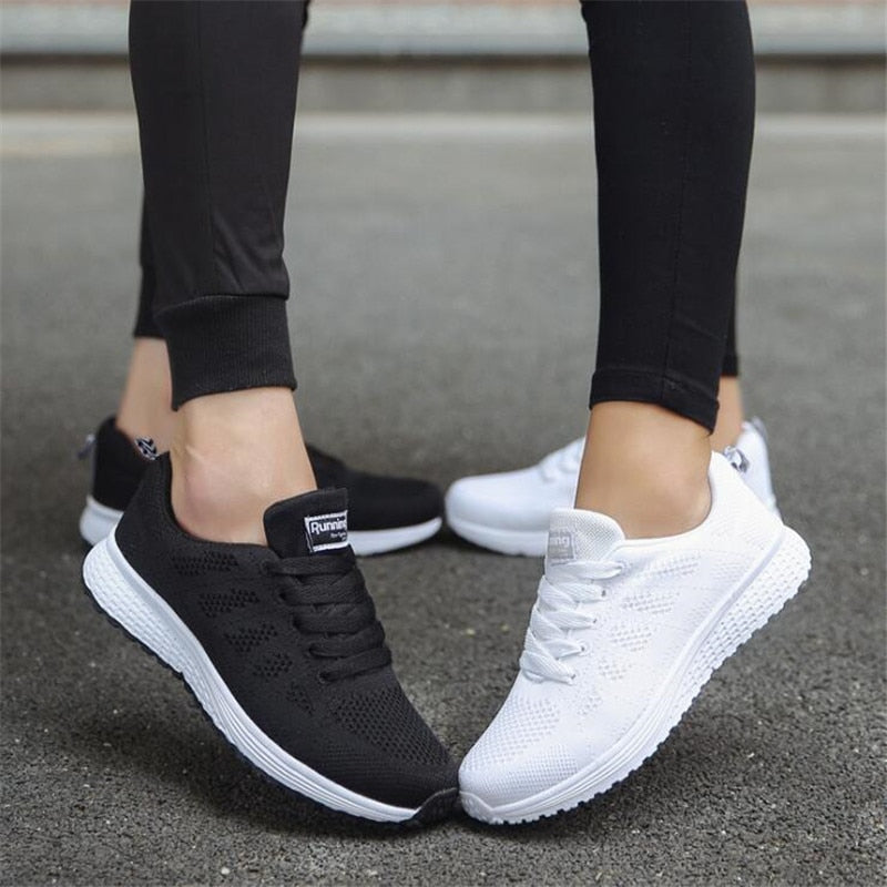 QIAOJINGREN Woman casual shoes Breathable 2018 Sneakers Women New Arrivals Fashion mesh sneakers shoes women size 35-44 - Meyar