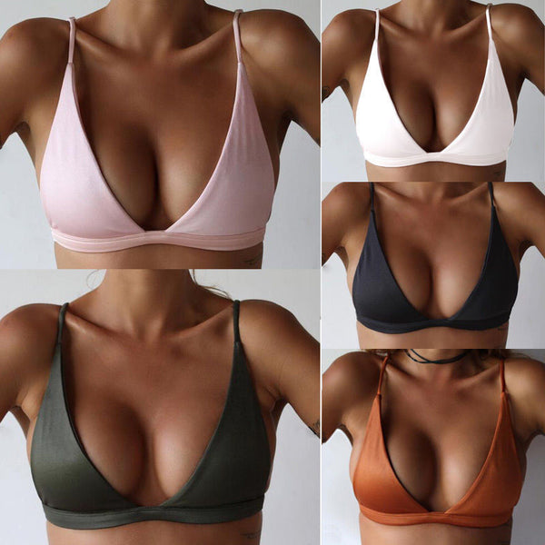 Sexy Women Cute Girl Set Push UpU Ultrathin Padded Bandage Bikini Top Swimwear Swimsuit Solid Beachwear Only Top Also A Bra - Meyar