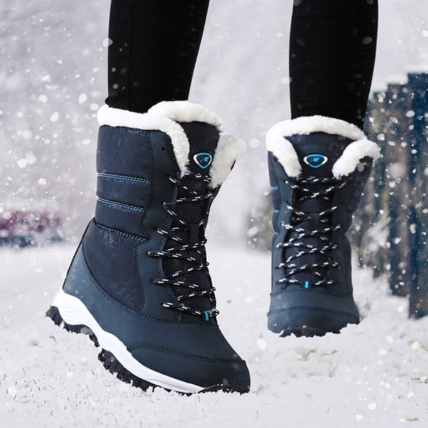 Women Boots Waterproof Winter Shoes Women Snow Boots Platform Keep Warm Ankle Winter Boots With Thick Fur Heels Botas Mujer 2018 - Meyar