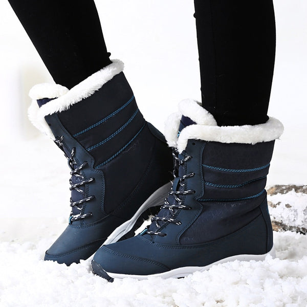 Women Boots Waterproof Winter Shoes Women Snow Boots Platform Keep Warm Ankle Winter Boots With Thick Fur Heels Botas Mujer 2018 - Meyar